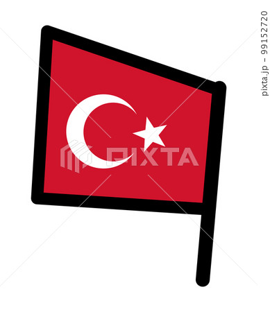 トルコ地震支援　短い棒の左向きトルコ国旗