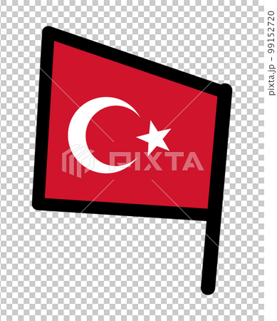 土耳其地震支持用短棍向左指的土耳其國旗 99152720