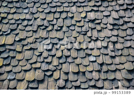 Traditional local Thailand roof made by wood piece. 99153389