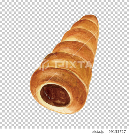 手描き水彩の美味しそうなチョココロネのイラスト 手描き水彩の美味しそうなチョココロネのイラスト 99153727