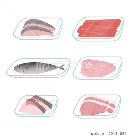 パック入りの肉と魚のセット 99154822