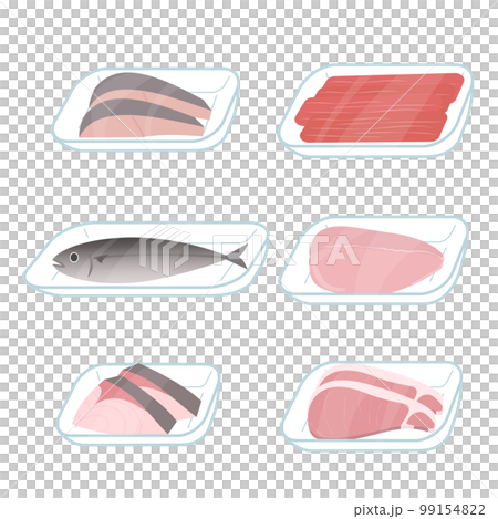 パック入りの肉と魚のセット 99154822