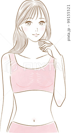 ナイトブラ・ノンワイヤーブラを着用した女性のイラスト 99155521