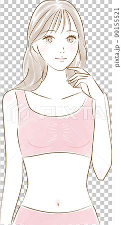 ナイトブラ・ノンワイヤーブラを着用した女性のイラスト 99155521