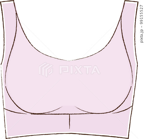 ピンクのブラジャーのイラスト（ナイトブラ・補正下着） 99155527