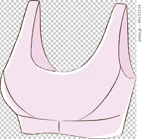 Illustration of a pink bra (night bra/corrective underwear) 99155534