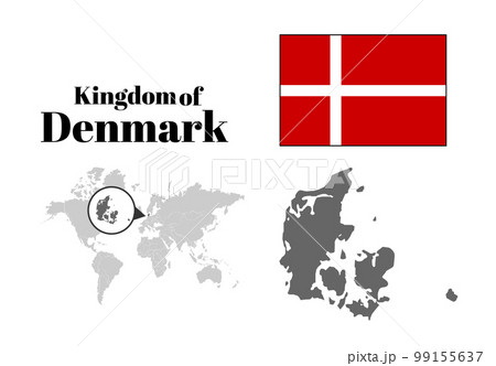 デンマーク　国旗/地図/領土 99155637