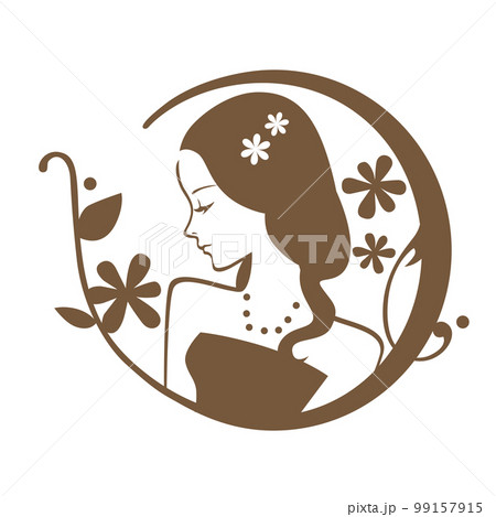 女性横向き　アイコン 99157915