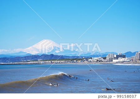 茅ヶ崎海岸から見る富士山(冬、二月) 茅ヶ崎海岸から見る富士山(冬、二月) 99158037