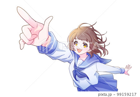目標を目指すセーラー服の女子生徒04 99159217
