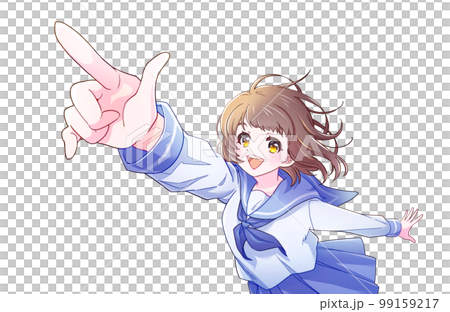 目標を目指すセーラー服の女子生徒04 99159217