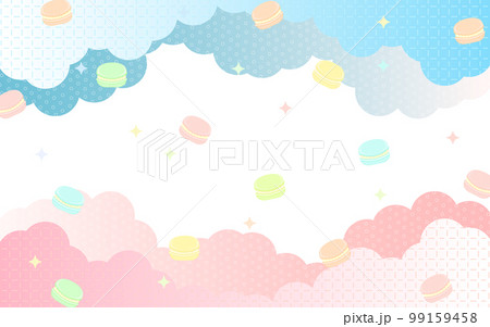 雲と散りばめられたマカロンの背景 雲と散りばめられたマカロンの背景 99159458