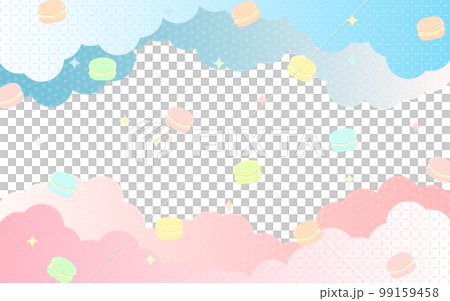 雲彩和分散的蛋白杏仁餅乾的背景 99159458