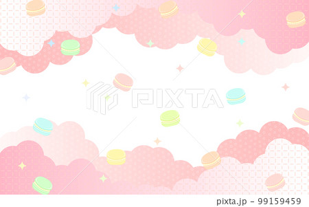 雲と散りばめられたマカロンの背景 雲と散りばめられたマカロンの背景 99159459