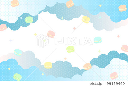 雲と散りばめられたマカロンの背景 雲と散りばめられたマカロンの背景 99159460