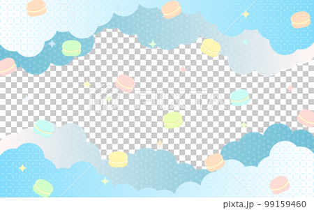 雲と散りばめられたマカロンの背景 雲と散りばめられたマカロンの背景 99159460