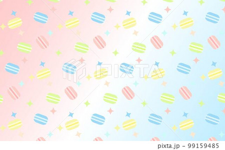 マカロンと星のシームレスパターンとグラデーション背景 99159485