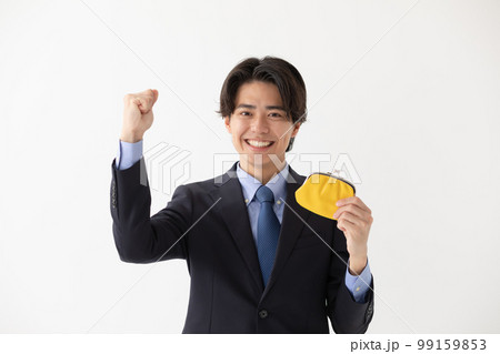 ジネスマン　財布　がま口　ガッツポーズ 99159853