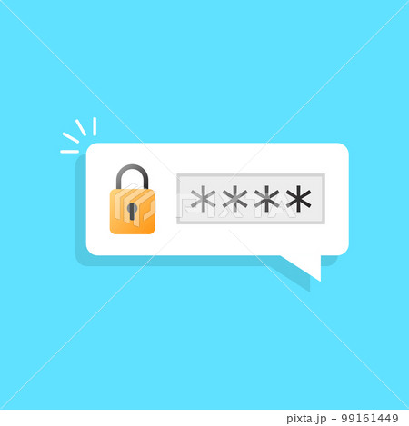 Password protected icon in flat style....のイラスト素材 [99161449] - PIXTA