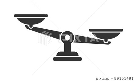 Scale icon in flat style. Weight balance vector illustration on isolated background. Equilibrium comparison sign business concept. 99161491