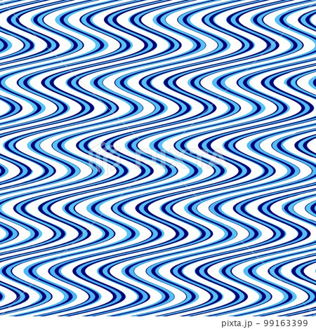 波模様の背景イラスト、ウェーブストライプのリピートパターン、曲線のシームレスパターン 99163399