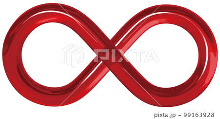 リアルな赤ガラスの無限大マーク ベクターイラストレーション リアルな赤ガラスの無限大マーク ベクターイラストレーション 99163928
