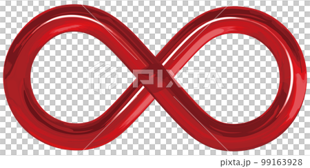 リアルな赤ガラスの無限大マーク ベクターイラストレーション リアルな赤ガラスの無限大マーク ベクターイラストレーション 99163928