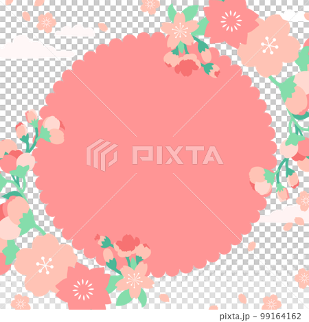 櫻花橫幅設計矢量素材1:1無文字 99164162