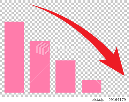 ダウン/グラフ/イラスト/矢印/ビジネス/シンプル ダウン/グラフ/イラスト/矢印/ビジネス/シンプル 99164179