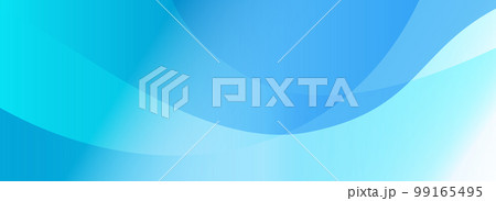 明るい青色と水色の曲線グラデーションで描かれたアブストラクト背景ベクター画像。ヘッダー、バナー用。 明るい青色と水色の曲線グラデーションで描かれたアブストラクト背景ベクター画像。ヘッダー、バナー用。 99165495
