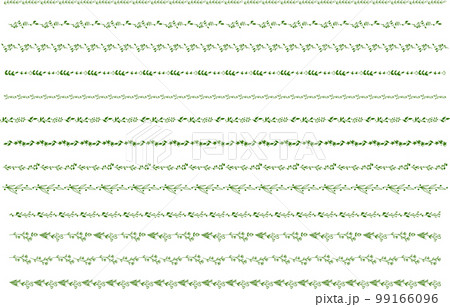 手書きの草木のラインセット 99166096