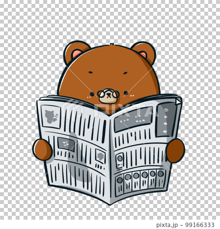 【挿絵素材】新聞を読むかわいいくまさん 【挿絵素材】新聞を読むかわいいくまさん 99166333