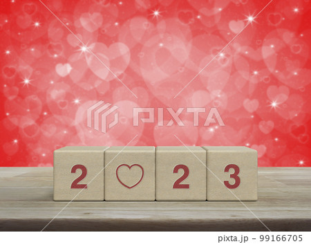 Happy new year 2023 and Valentines day concept 99166705