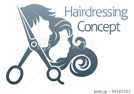 Hairdresser Silhouette Hair Salon Man And Woman 99167352