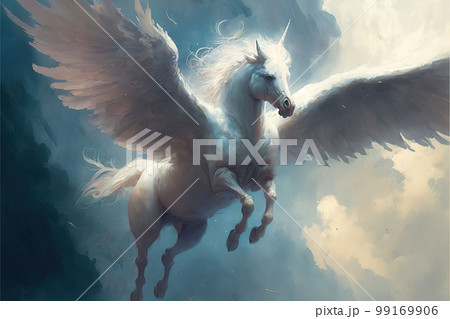 ペガサス絵画 Amazon.co.jp: ファンタジー風ペガサス・アートポスター プリント