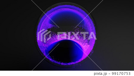 Magic crystal ball on a black background. Glowing particles. Galaxy. Stars. 3D illustration and rendering. Magic crystal ball on a black background. Glowing particles. Galaxy. Stars. 3D illustration and rendering. 99170753