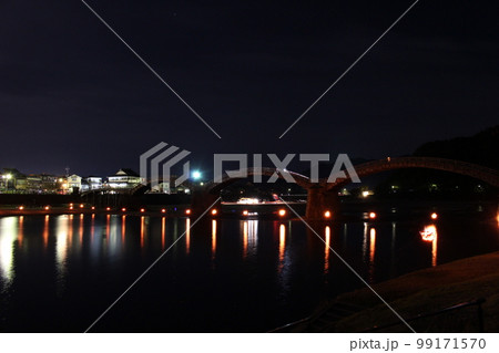 錦帯橋 山口県観光岩国市横山 light up Kintai Bridge 錦帯橋 山口県観光岩国市横山 light up Kintai Bridge 99171570