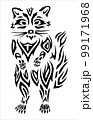 Tribal tattoo art with black raccoon silhouette 99171968