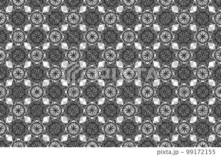 黒い幾何学模様の線画 99172155