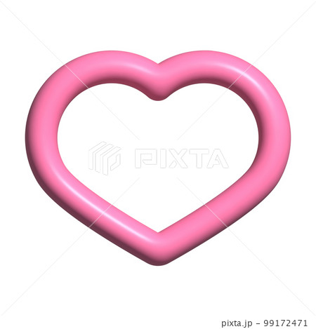 ぷっくり3Dのハート 枠のイラスト素材 [99172471] - PIXTA
