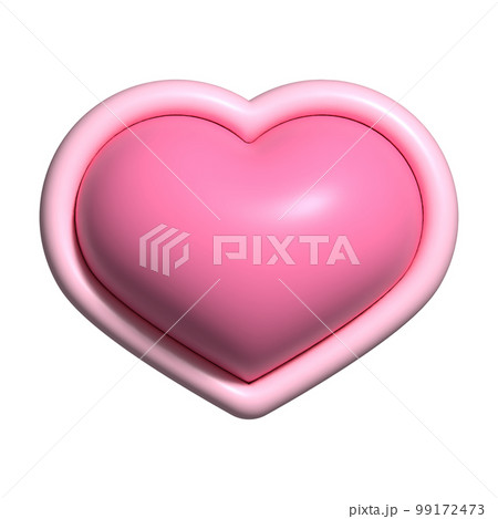 ぷっくり3Dのハートのイラスト素材 [99172473] - PIXTA