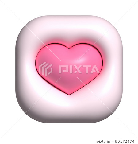 ぷっくり3Dのハート　アイコン 99172474