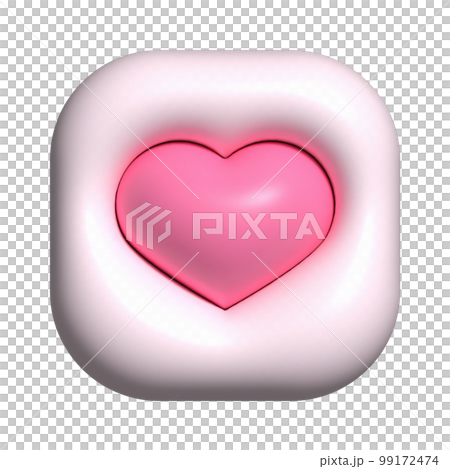 ぷっくり3Dのハート　アイコン 99172474