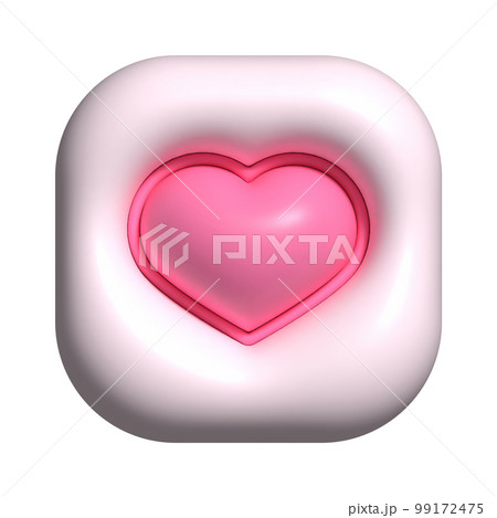 ぷっくり3Dのハート アイコンのイラスト素材 [99172475] - PIXTA