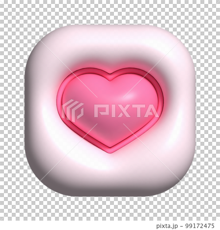 ぷっくり3Dのハート アイコンのイラスト素材 [99172475] - PIXTA