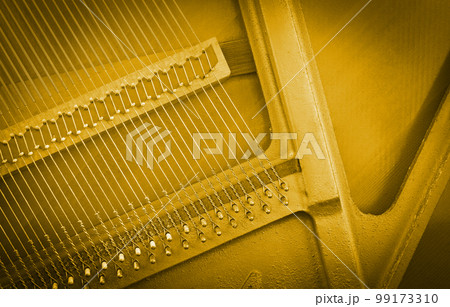 Details of piano mechanism gavel - string, pins and hammers Details of piano mechanism gavel - string, pins and hammers 99173310