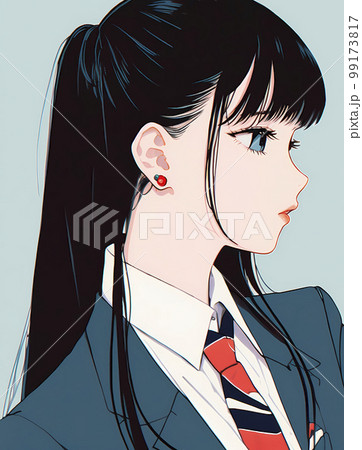 物思いに耽る顔の少女　女子生徒「AI生成画像」 99173817