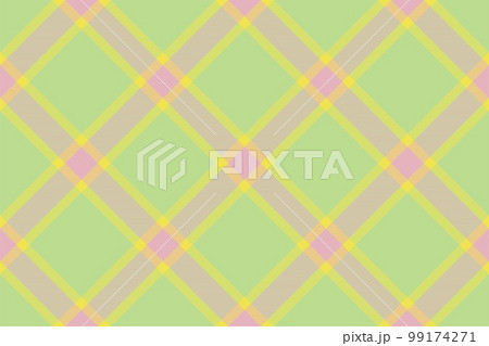 Tartan plaid background, diagonal check seamless pattern. Vector fabric texture for textile print, wrapping paper, gift card, wallpaper. 99174271