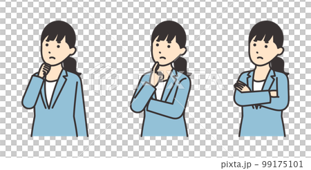 Worried business woman illustration material set 99175101