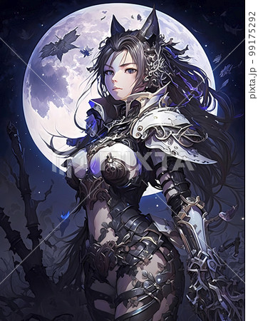 満月の夜を背に立つ戦の神「AI生成画像」 満月の夜を背に立つ戦の神「AI生成画像」 99175292